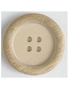 Polyesterknopf beige- holzoptik hell 23 mm 4-Loch - Dill