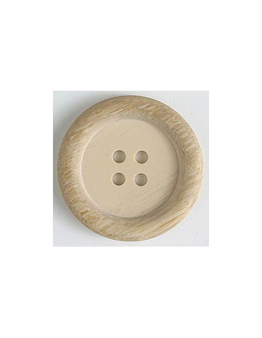 Polyesterknopf beige- holzoptik hell 23 mm 4-Loch - Dill