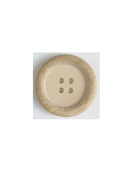 Polyesterknopf beige- holzoptik hell 23 mm 4-Loch - Dill