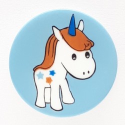 Kinderknopf Einhorn blau 14 mm - Dill