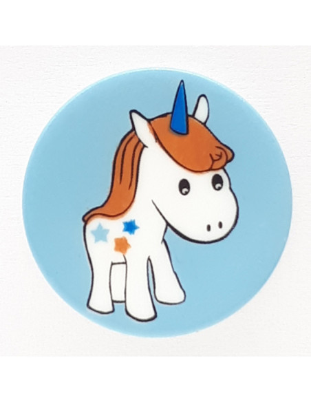 Kinderknopf Einhorn 14 mm - Dill blau