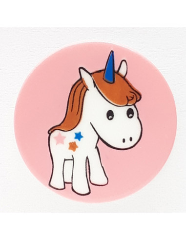 Kinderknopf Einhorn 17 mm - Dill pink