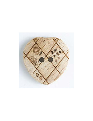 Holzknopf Herz 15 mm - Dill