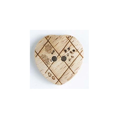 Holzknopf Herz 15 mm - Dill