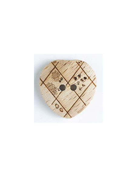 Holzknopf Herz 15 mm - Dill