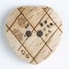 Holzknopf Herz, 15 mm - Dill
