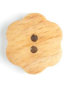 Holzknopf Blume 20mm 2-Loch - Dill