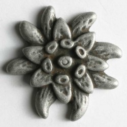 Edelweiss Vollmetallknopf, 25 mm - Dill