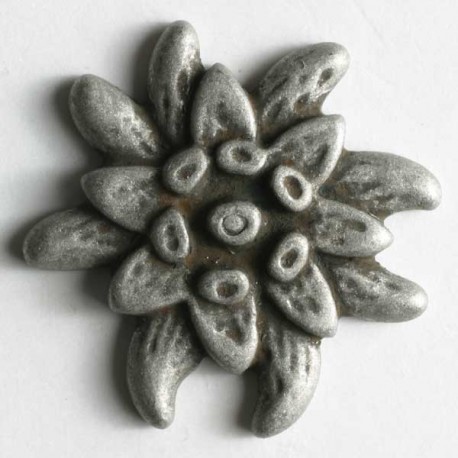 Edelweiss Vollmetallknopf 25 mm - Dill