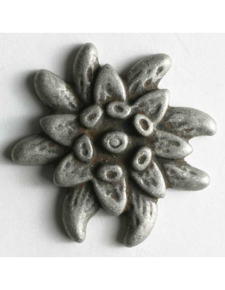 Edelweiss Vollmetallknopf 25 mm - Dill