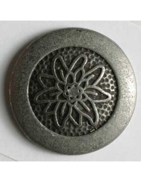 Metallknopf Edelweiss 23 mm - Dill