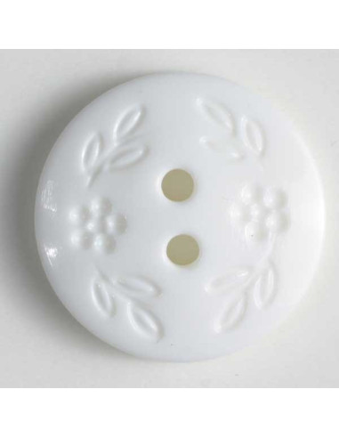 Knopf Blumenzierde 15 mm - Dill weiss