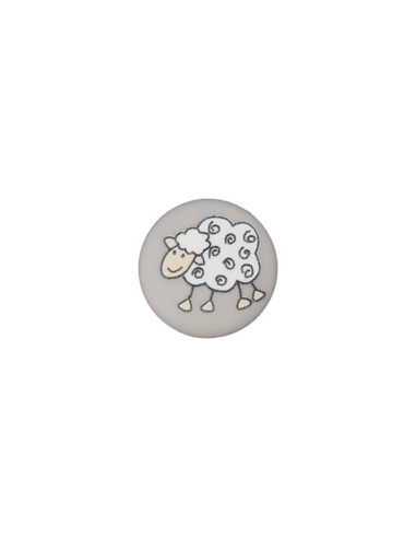 Schaf Knopf 15 mm - Union Knopf. grau