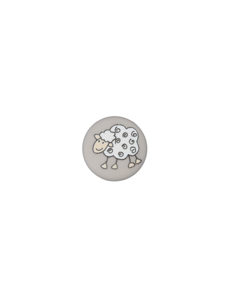 Schaf Knopf 15 mm - Union Knopf. grau