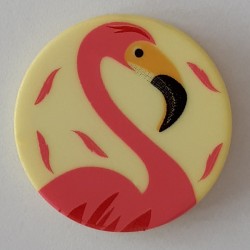 Knopf Flamingo gelb, mit Öse 15 mm - Dill_14343