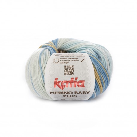 Merino Baby Plus - Katia 209 - weiss/blau/beige
