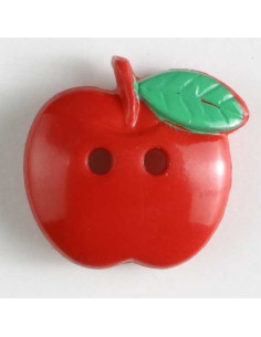 Kinderknopf Apfel rot 19 mm 2-Loch - Dill