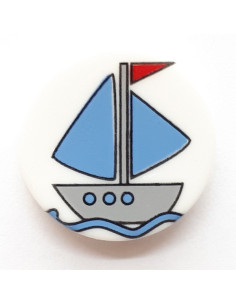 Kinderknopf Schiff 14 mm Öse - Dill