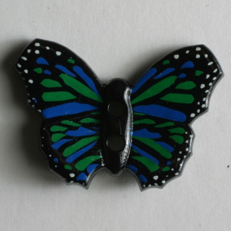 Knopf Schmetterling grün 28 mm - Dill