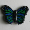 Knopf Schmetterling grün, 28 mm - Dill