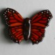 Knopf Schmetterling rot 28 mm - Dill