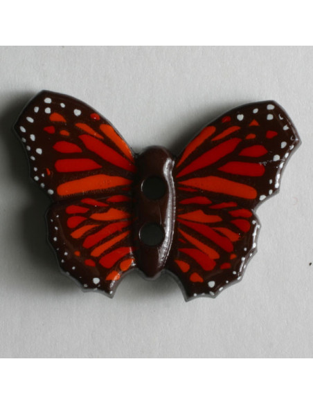 Knopf Schmetterling rot 28 mm - Dill