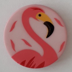 Knopf Flamingo rosa, mit Öse 15 mm - Dill