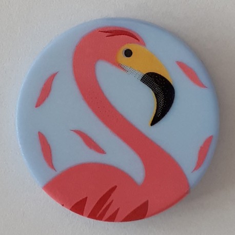 Knopf Flamingo hellblau mit Öse 15 mm - Dill