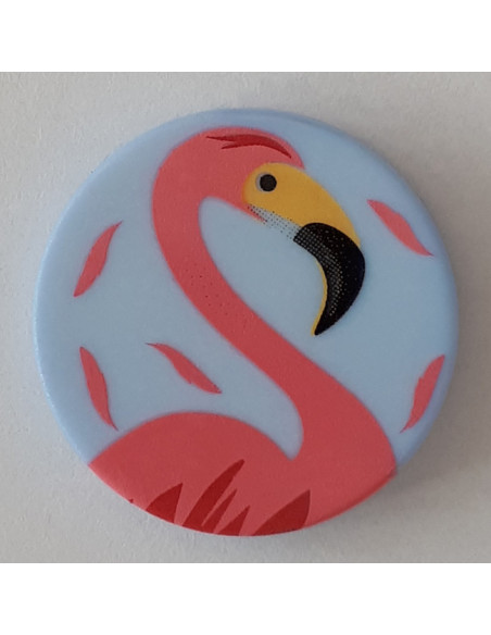 Knopf Flamingo hellblau mit Öse 15 mm - Dill
