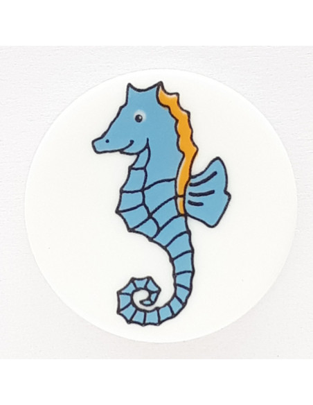 Knopf Seepferdchen mit Öse 14 mm - Dill