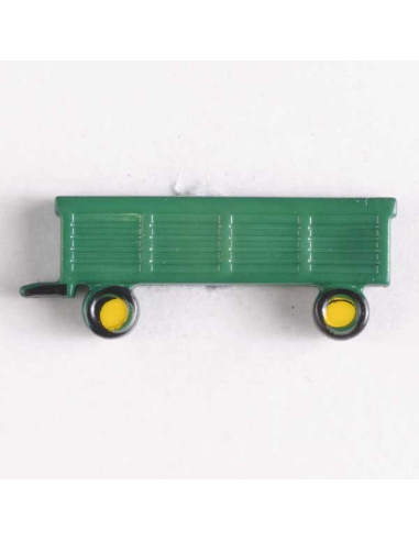 Kinderknopf Traktor- Anhänger grün 29 mm Öse - Dill
