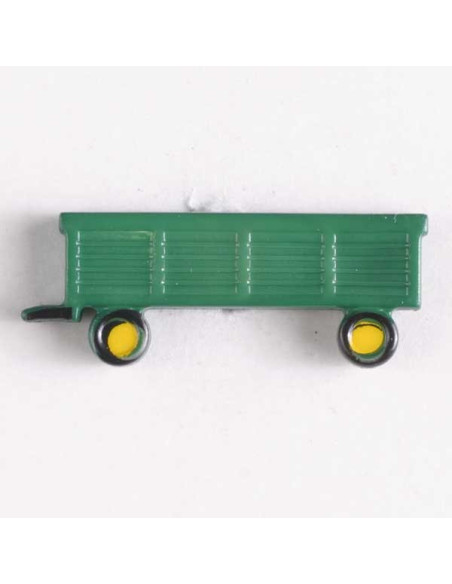 Kinderknopf Traktor- Anhänger grün 29 mm Öse - Dill