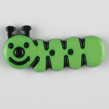 Knopf Raupe grün 30 mm - Dill
