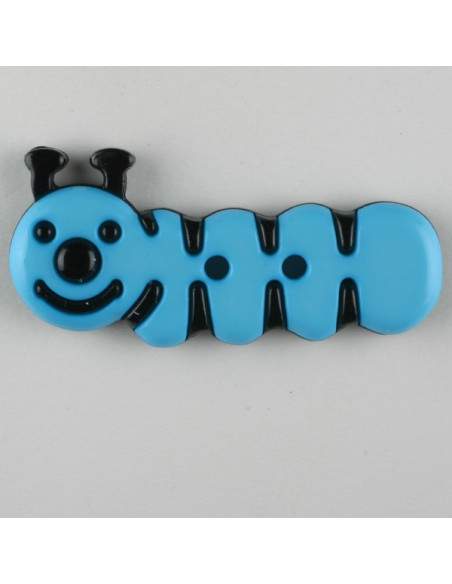 Knopf Raupe 30 mm - Dill blau