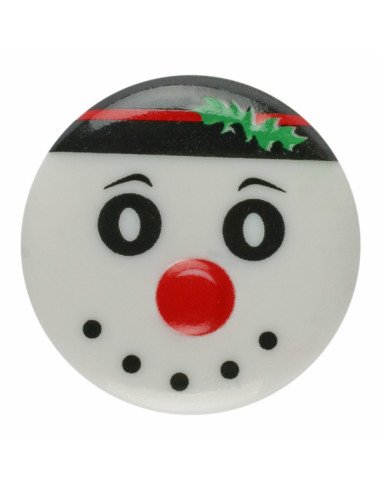 Kinderknopf Schneemann 18 mm Öse - Dill