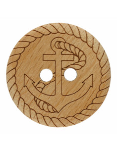 Holzknopf Anker 23 mm 2-Loch - Dill