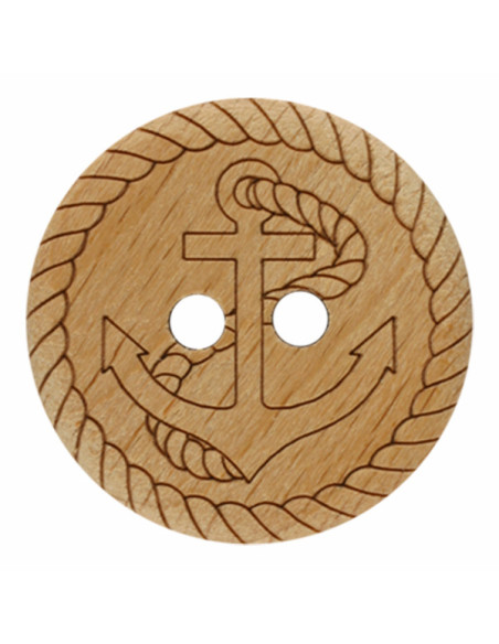 Holzknopf Anker 23 mm 2-Loch - Dill