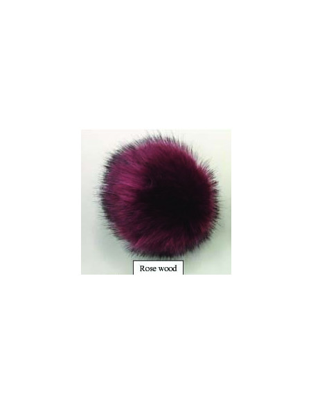 Kunstfellbommel mit Druckknopf 12 cm - ProLana 21 - rose wood