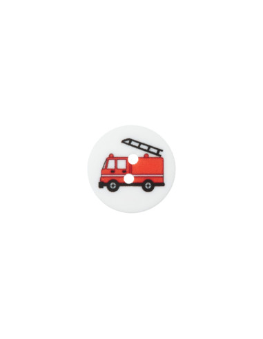 Kinderknopf Feuerwehr weiss 18 mm 2-Loch - Prym
