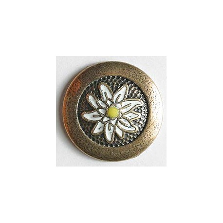 Metallknopf Edelweiss  matt gold 18 mm  - Dill