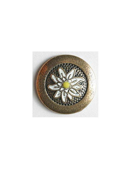 Metallknopf Edelweiss  matt gold 18 mm  - Dill