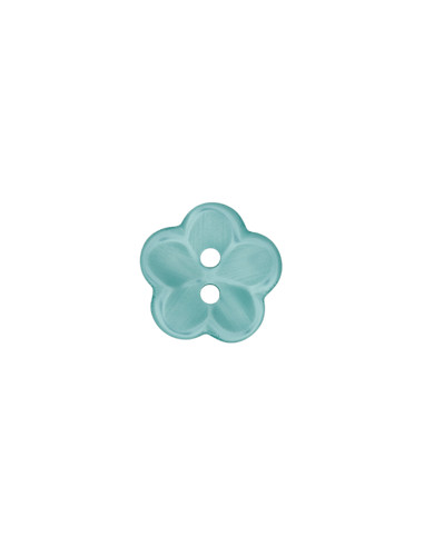 Polyesterknopf Blume 18 mm - Union Knopf. lagune