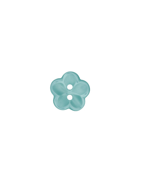 Polyesterknopf Blume 18 mm - Union Knopf. lagune