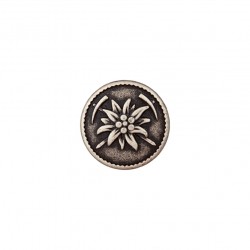Edelweiss Metallknopf mit Öse 18 mm - Union Knopf_16884
