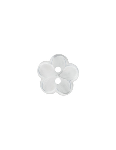 Polyesterknopf Blume 12 mm - Union Knopf weiss