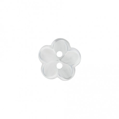 Polyesterknopf Blume weiss 12 mm - Union Knopf