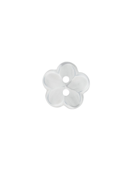 Polyesterknopf Blume 12 mm - Union Knopf weiss