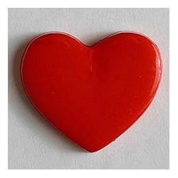 Kinderknopf Herz rot 13 mm  - Dill