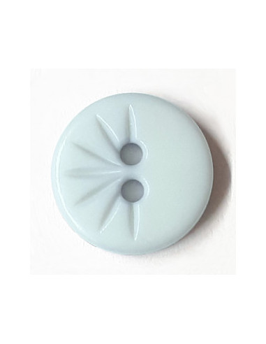 Polyesterknopf rund verzierung hellblau 13 mm 2-Loch - Dill