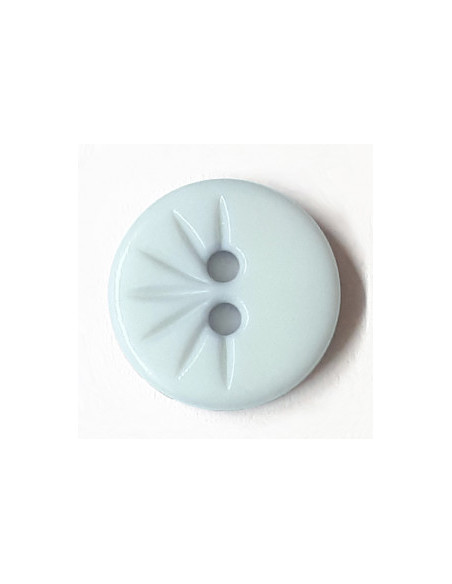 Polyesterknopf rund verzierung hellblau 13 mm 2-Loch - Dill